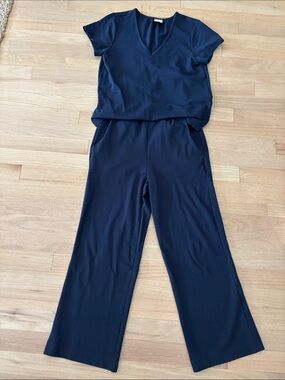 CAbi Navy Knit Jumpsuit XXS